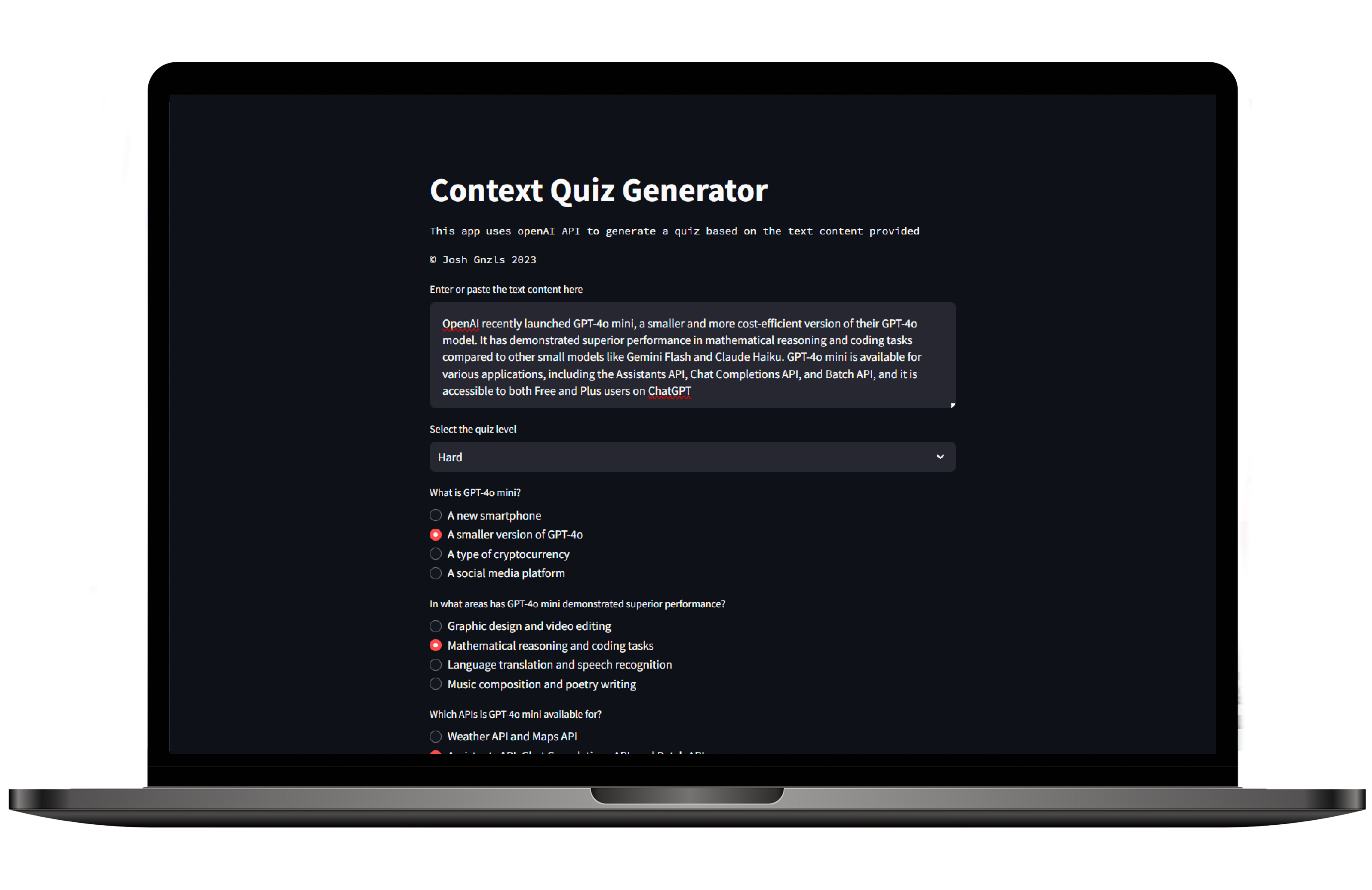 Context Quiz Generator